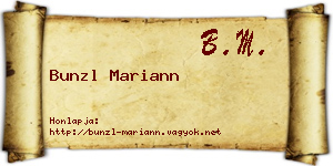 Bunzl Mariann névjegykártya